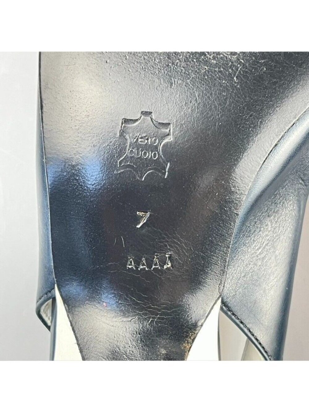 Bruno Magli Womens Black & White Leather Slingback Heels With Bow Detail Size 7A - Picture 13 of 15